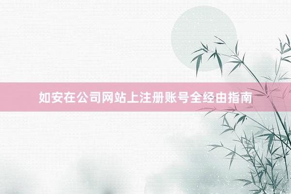 如安在公司网站上注册账号全经由指南